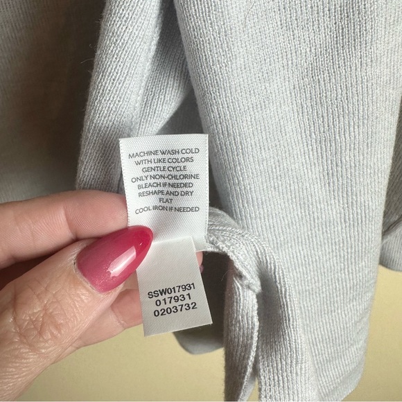 J. Jill Light Gray Wool Blend Open Front Cardigan Sweater Women’s Size Medium - Picture 8 of 12